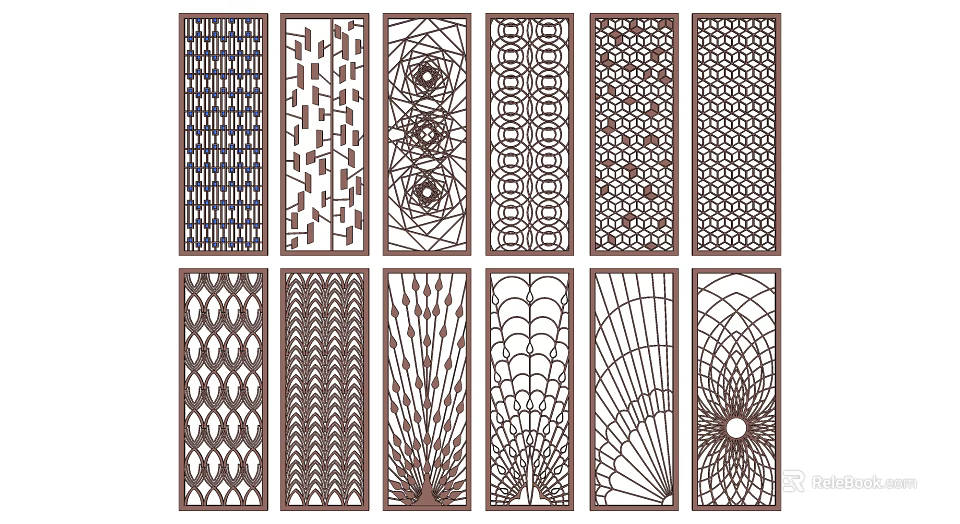 Decorative Room Dividers Featuring Various Intricate Patterns And Unique Designs 3d model