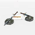 Weapon Sword in Stone 3d model