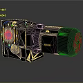 Industrial Gear Motor With Gray Housing Blue Circular Shaft And Cooling Fins