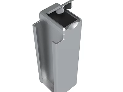 Gray Industrial Metal Component Featuring Structural Design And Open Slot 3d model