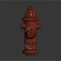 Vintage Red Fire Hydrant with Classic Design in Urban Scene Setting