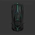 Modern Black Sports Car With Blue Accents And Sleek Aerodynamic Design