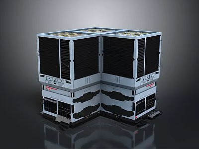 Modern Modular Furniture With Combinable Storage Units And Black White Panels On Wheels 3d model