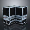 Modern Modular Furniture With Combinable Storage Units And Black White Panels On Wheels