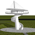 Modern Watchtower Sightseeing Tower 3d model