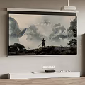 Modern Home Theater Setup With Large Projector Screen And Floor Speakers