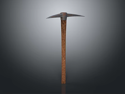High Quality Hardware Tools Pickaxe With Metal Head And Wooden Handle Design 3d model
