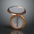 Vintage Brass Compass With Hinged Lid And Classic Navigation Dial Design 3d model