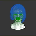 Realistic Human Head Model With Black Short Hair And Detailed Facial Organs