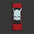 Red Taxi 3D Render With White Roof And Taxi Sign On Body Stickers