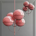 Modern Transparent Glass Sphere Chandelier With Golden Metal Frame And Dark Wall Background