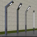 Modern Outdoor Lights With Sleek Stainless Steel Poles For Garden Path Illumination