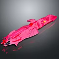 Pink Futuristic Sci Fi Model Structure With Detailed Design And Shiny Surface