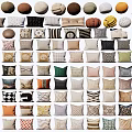 Stylish Decorative Throw Pillows With Various Patterns Colors And Textures 3d model