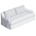 Light Colored Fabric Two Seater Sofa With Soft Cushions And Modern Design 3d model