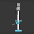 Blue and Gray Industrial Drill Press With Sturdy Base Adjustable Worktable And Metal Column 3d model