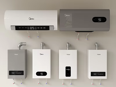 Modern Design Daily Electrical Appliances Water Heaters with White and Gray Digital 3d model