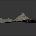 3D Garden Landscape Model Displaying Mountainous Terrain Green Vegetation And Yellow Areas