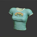 Blue Fitted T Shirt With Good Vibes Only Text And White Cuffs