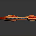 Futuristic Red And Gold Cosmic Spaceship With Ornate Patterns For Interstellar Travel