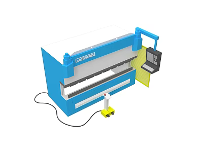 GreenValley Bending Machine Industrial Equipment With Control Panel And Yellow Foot Pedal 3d model