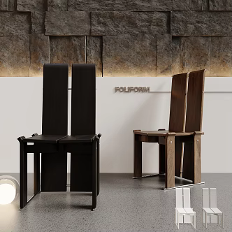 Middle Ancient Wood Dining Chair Solid Wood Single Chair 3d model
