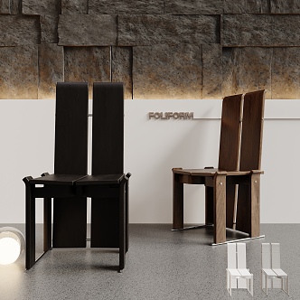 Middle Ancient Wood Dining Chair Solid Wood Single Chair 3d model