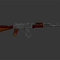 Detailed Realistic Assault Rifle Model With Wooden Stock Handguard Metal Receiver Barrel