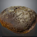 Freshly Baked Round Brown Bread With Sesame Seeds And Flour Dusting