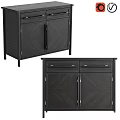Black Modern Storage Cabinets With Sleek Design Drawers And Wood Grain Doors