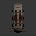 Ornate Circular Decorative Component With Metallic Wooden Textures Intricate Patterns And Wing Like Ornaments