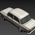 Vintage Classic Car With Retro Design Round Headlights And Classic Body Style