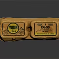 Grade A Large Fresh Eggs In Two Brown Paper Egg Cartons 3d model
