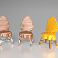 Unique Single Chair Designs With Wooden And Yellow Colors And Creative Shape