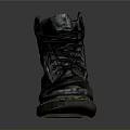Classic Black Leather Boots With Yellow Stitched Sole And Lace Up Design For Daily Use