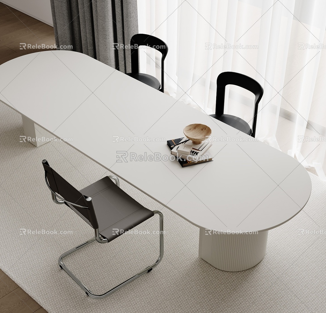 Modern Dining Table and Chair 3d model