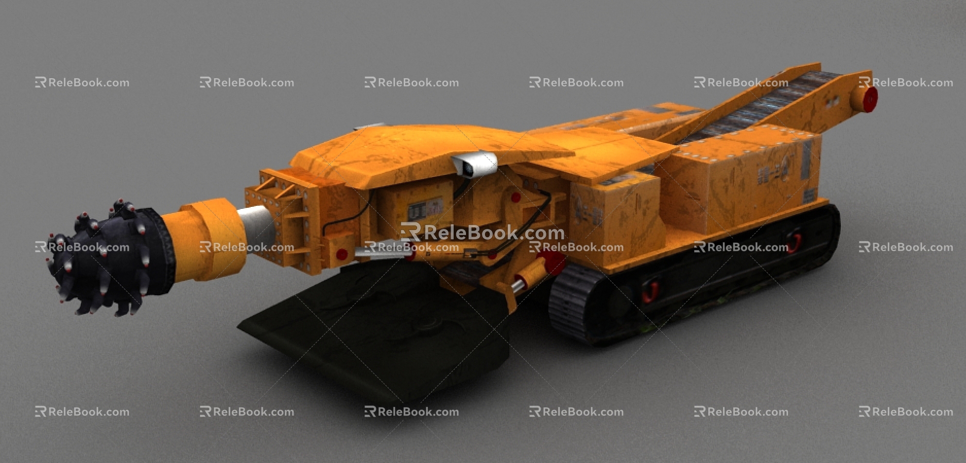 coal mine rotary digging machine 3d model