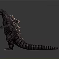 Realistic Godzilla 3D Model Featuring Scaly Skin Spiked Back And Textured Body