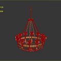 Golden Chandelier With Multiple White Lampshades And Elegant Metal Structure