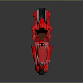 Red Motorcycle Featuring Shiny Surface Transparent Windshield Brown Seat and Wheel Stickers