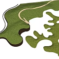 Garden Landscape Design With Winding Path Green Areas And Water Features