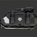 Detailed Dark Gray Military Tank Model With Turret Tracks And Emblem