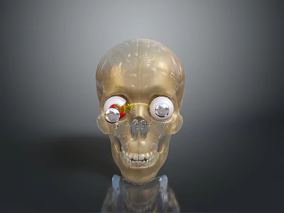 Transparent Skull Anatomical Model For Medical Training And Eye Surgery Simulation 3d model