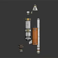 Space Exploration Rocket Components With Booster Core Stage And Command Module 3d model