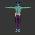 Policeman In Blue Uniform And Hat Standing With Arms Outstretched 3d model