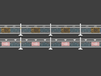 Road Railing Marking Road Railing Grille Fence model