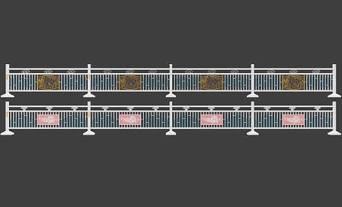 Road Railing Marking Road Railing Grille Fence 3d model