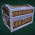 Vintage Wooden Storage Chest with Metal Frame Lock and Keyhole for Home Organization