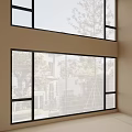 Scenic Modern Casement Windows with Black Frame and Clear Glass Overlooking Trees and Buildings