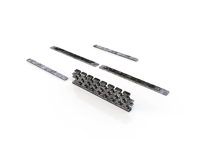 Decorative Wood and Stone Strips with Textured Surface for Home Interior Design 3d model